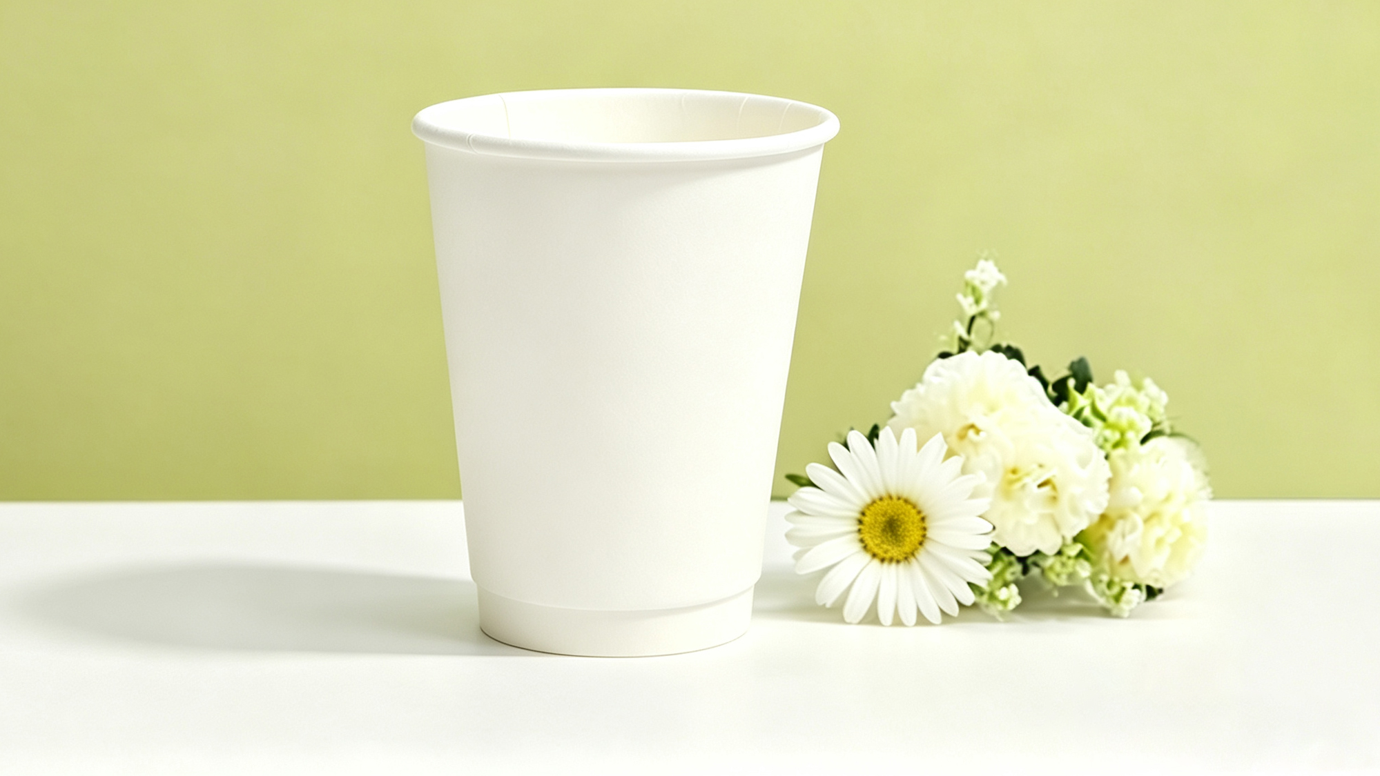 Double wall white paper cup