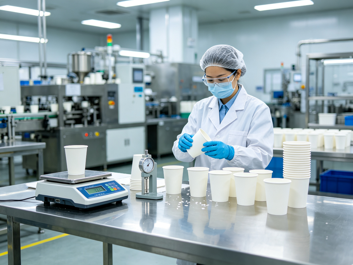 Quality inspector weighing products
