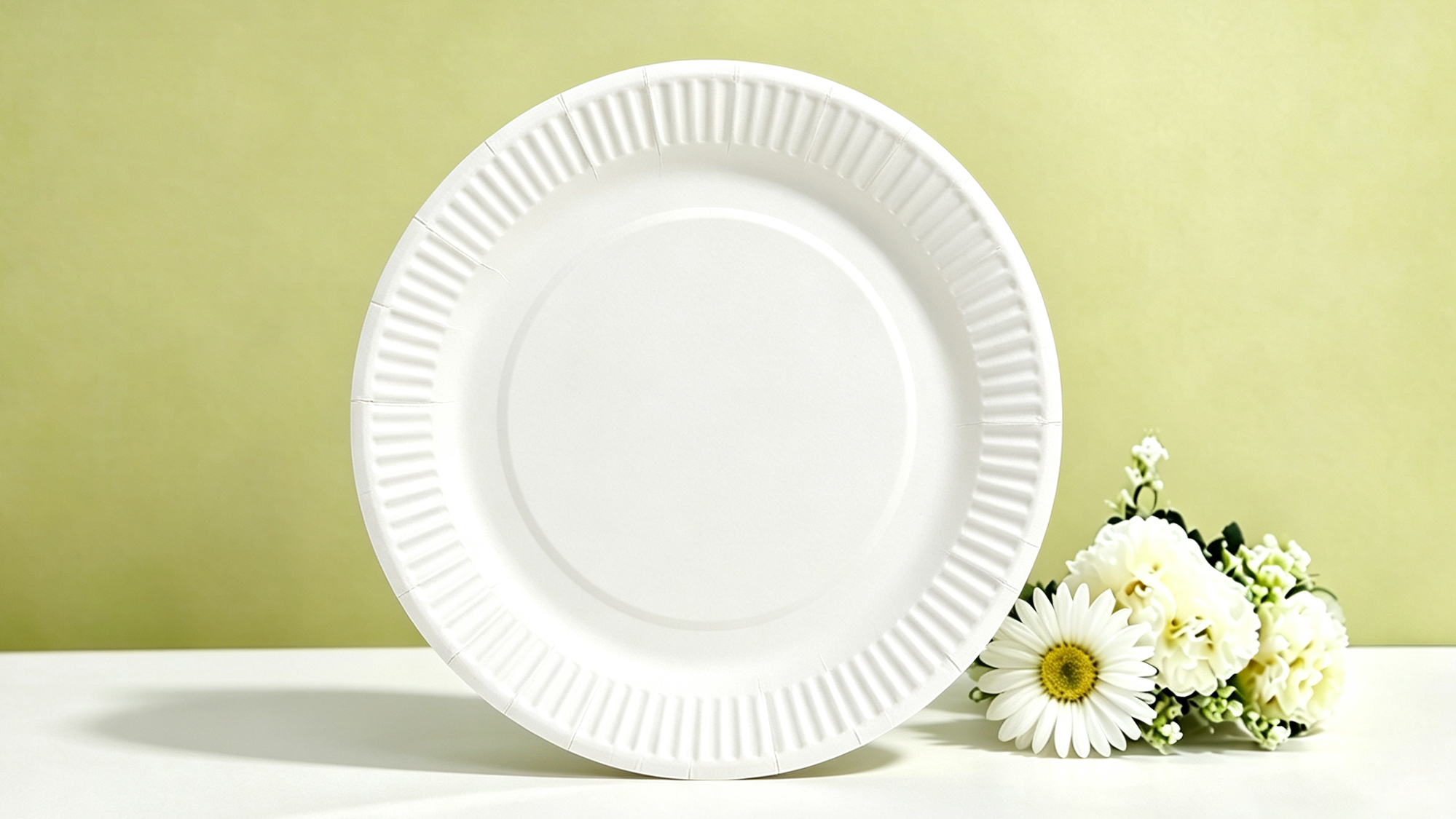 Round white paper plates