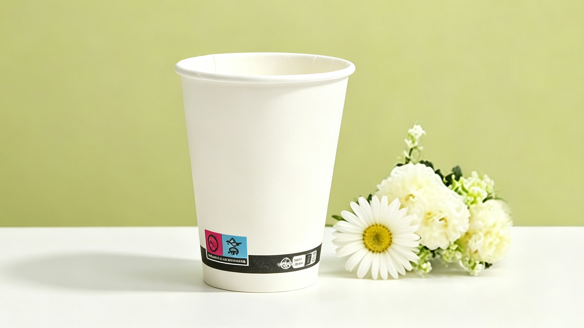 Single wall white paper cup